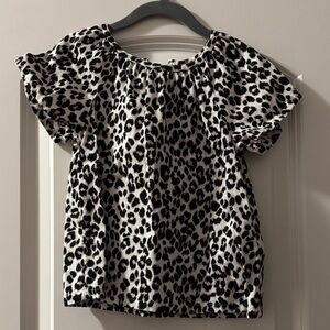 New! Leopard Print Short Sleeve Top